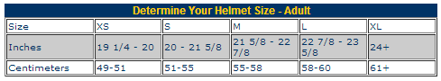 Determine Adult Helmet Size Determine Adult Helmet Size