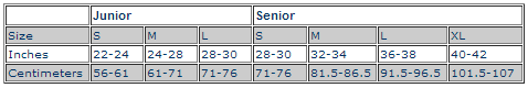 Lacrosse Shoulder Pad Size Chart