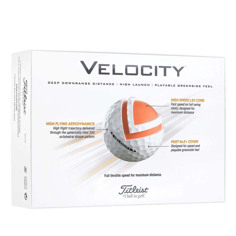 Titleist Velocity White Golf Balls image number 1