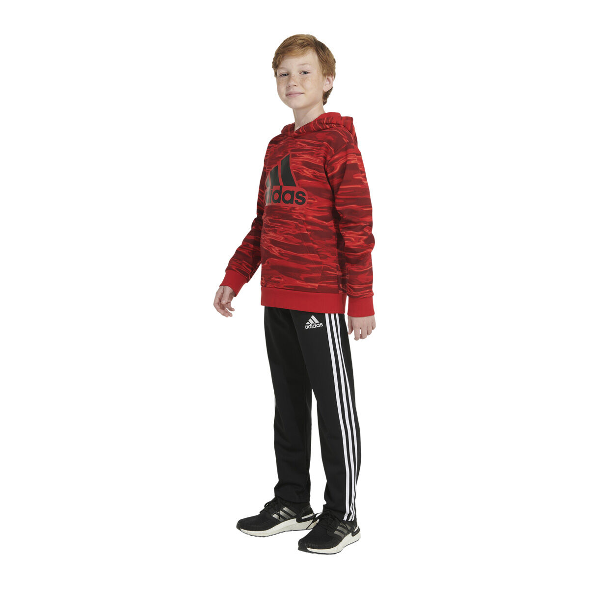Boys red adidas hoodie sales
