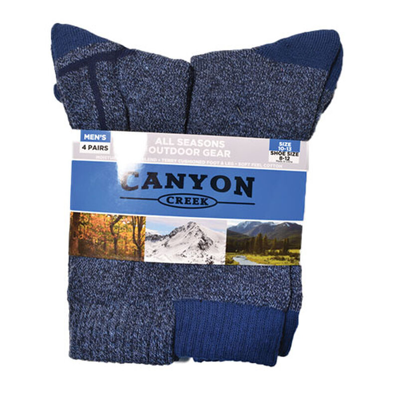 Canyon Creek Men's 4 Pack All Season Denim Socks image number 0