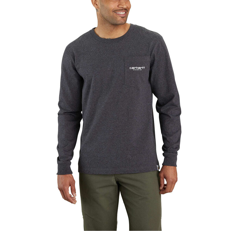 Carhartt Men's Relaxed Fit Heavyweight Long-Sleeve Pocket C Graphic T-Shirt image number 0