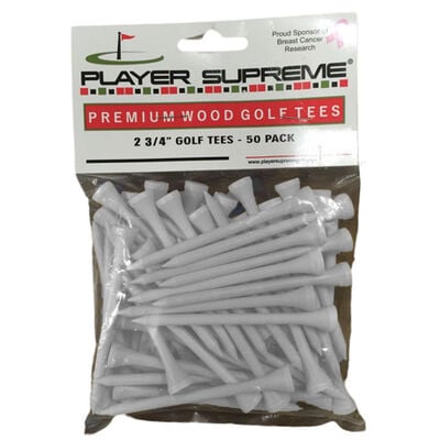 Player Supreme 2.75" Premium Wood Golf Tees - 50 Pack