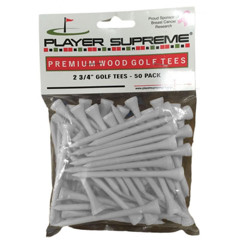 Player Supreme 2.75" Premium Wood Golf Tees - 50 Pack image number 0