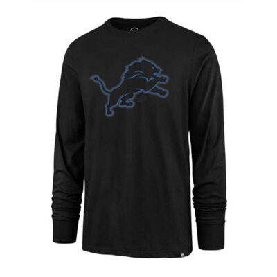 47 Brand Detroit Lions Black Shadow Super Rival Long Sleeve T-Shirt