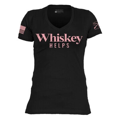 Grunt Style Women's Whiskey Helps  V-Neck Tee