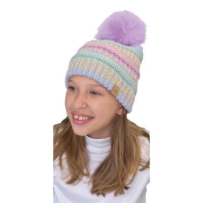 David & Young Girls' Beanie with Lurex and Fur