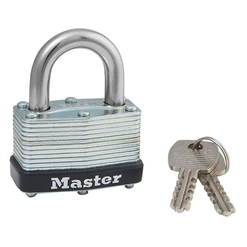 Master Lock 1-3/4" Wide Laminated Steel Warded Padlock image number 0