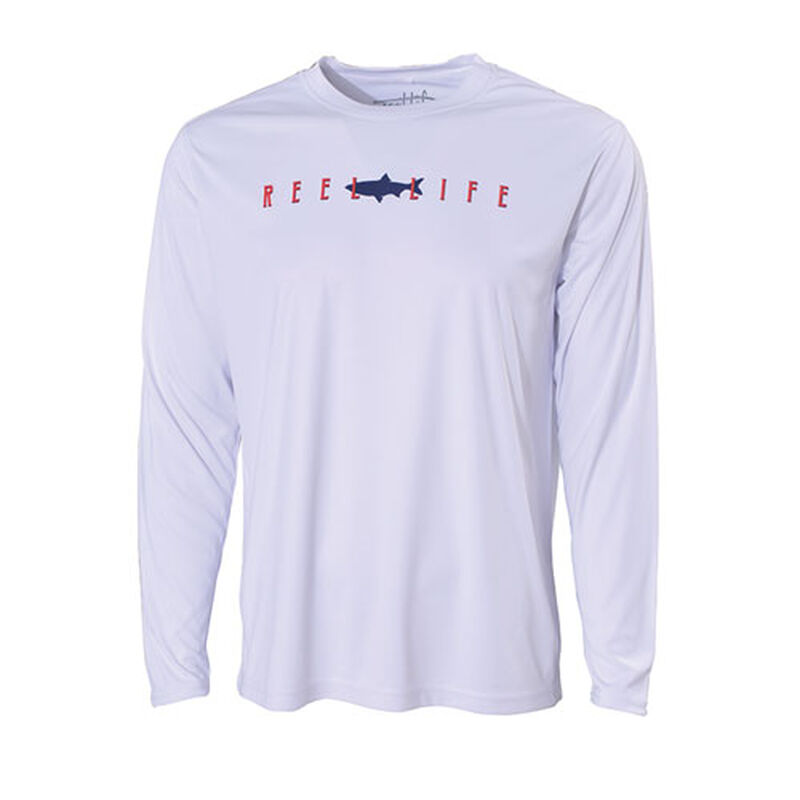 Reel Life Men's Long Sleeve UV "Americana Twin Fish" Shirt image number 1