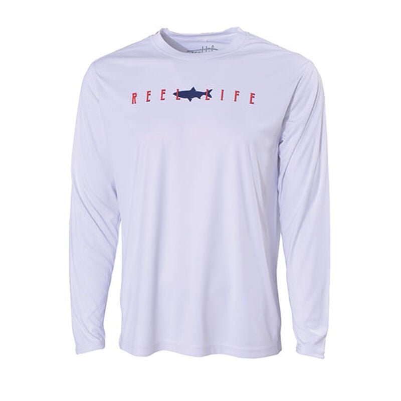 Reel Life Men's Long Sleeve UV "Americana Twin Fish" Shirt image number 2
