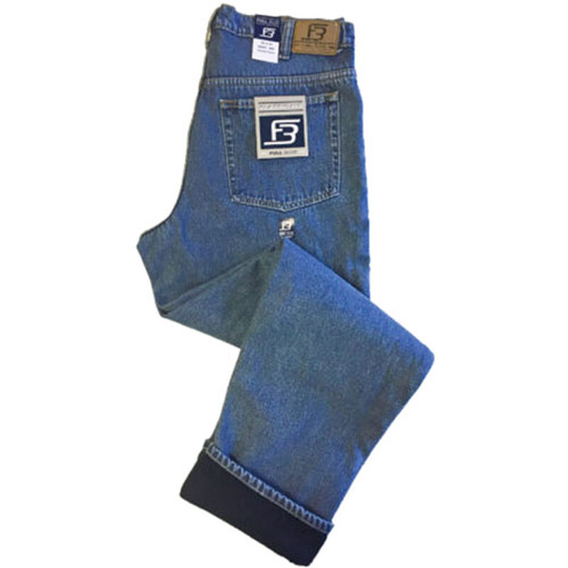 Full Blue Men's 5 Pocket Bonded Fleece Relaxed Fit Denim Jeans image number 2
