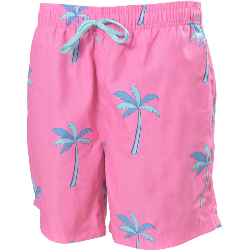 Canyon Creek Men's Pink Palm Tree Print Volley Shorts image number 0