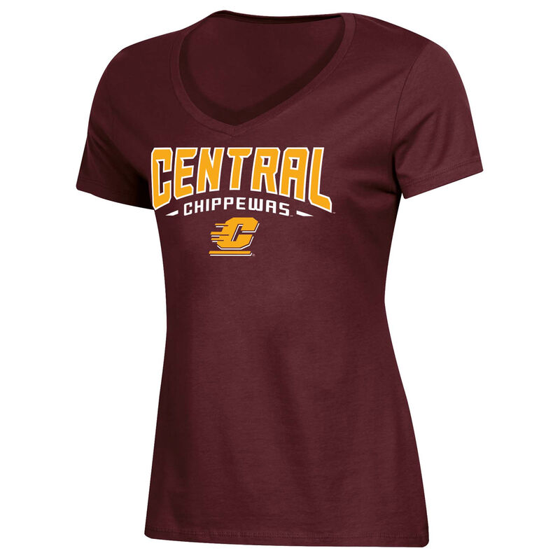 Knights Apparel Women's Cental Michigan Classic Arch Short Sleeve T-Shirt image number 0