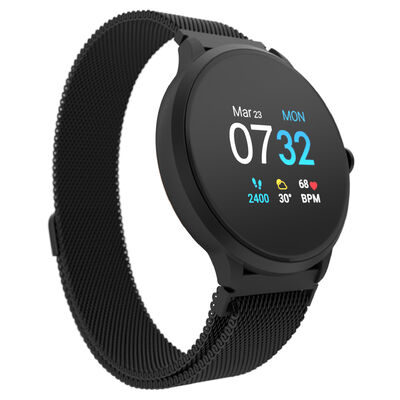 Itouch Sport 3 Smartwatch: Black Case with Black Mesh Strap