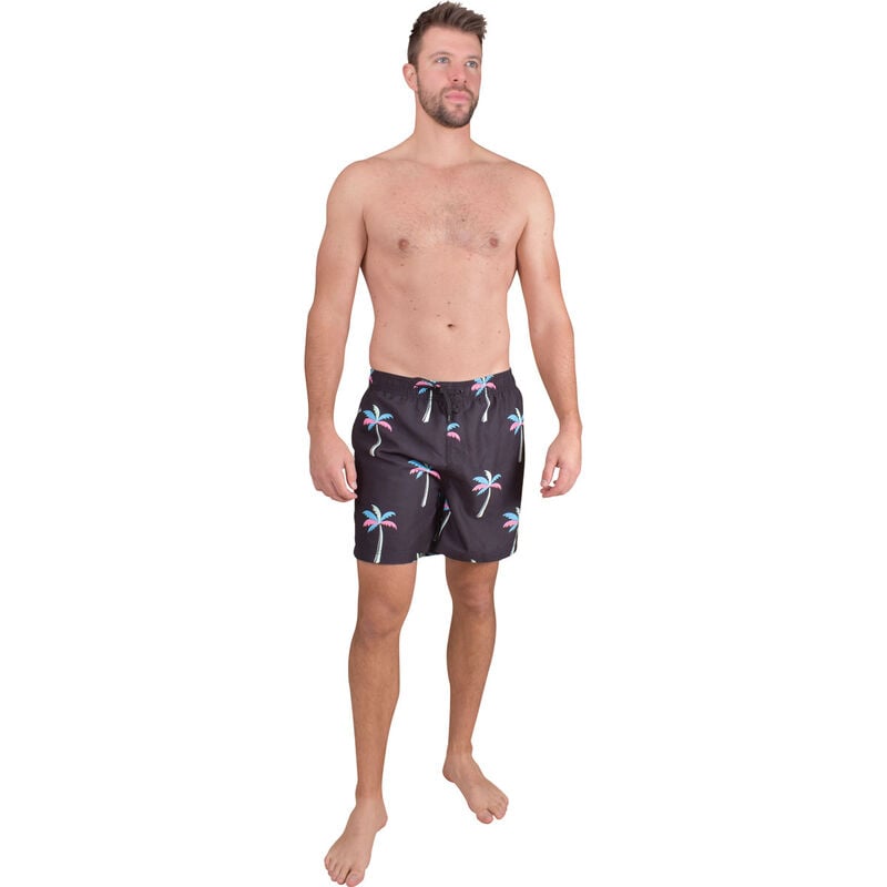 Canyon Creek Men's Neon Palm Tree Print Volley Shorts image number 1