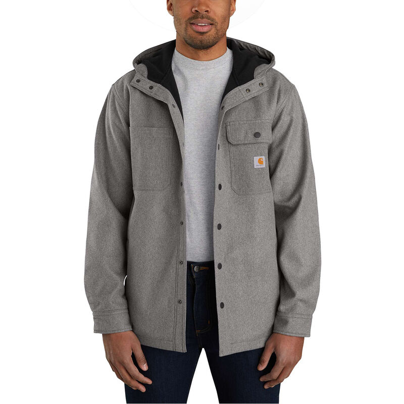 Carhartt Men's Rain Defender® Relaxed Fit Heavyweight Hooded Shirt Jacket image number 0