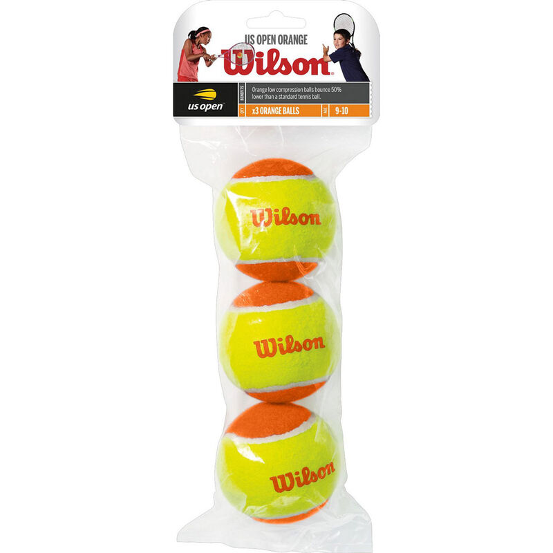 Wilson US Open Orange Starter Game Tennis Balls 3-Pack image number 0