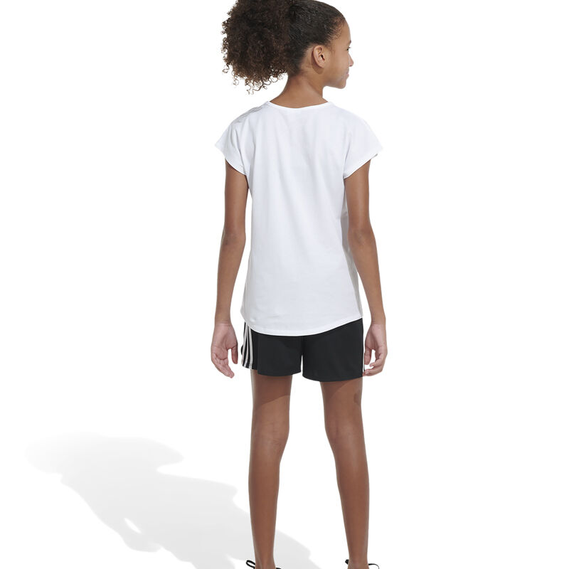 adidas Girls' Shorts Cap Sleeve Tee image number 7