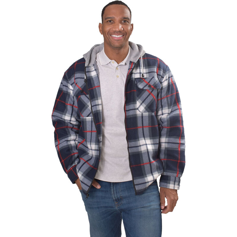 Flint Workwear Men's Sherpa Lined Plaid Fleece Jacket image number 0