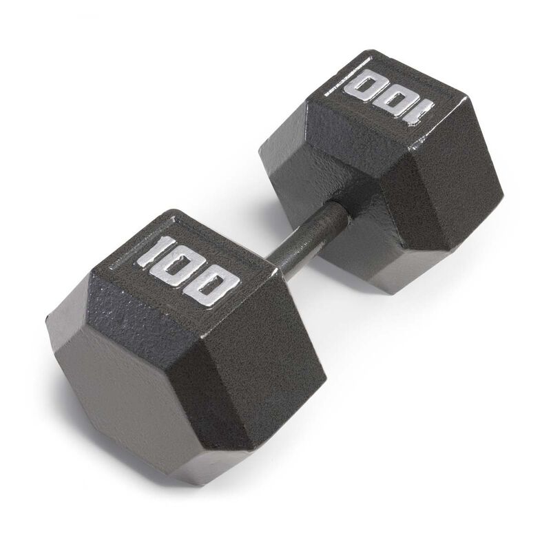 Marcy 100lb Cast Iron Hex Dumbbell image number 0
