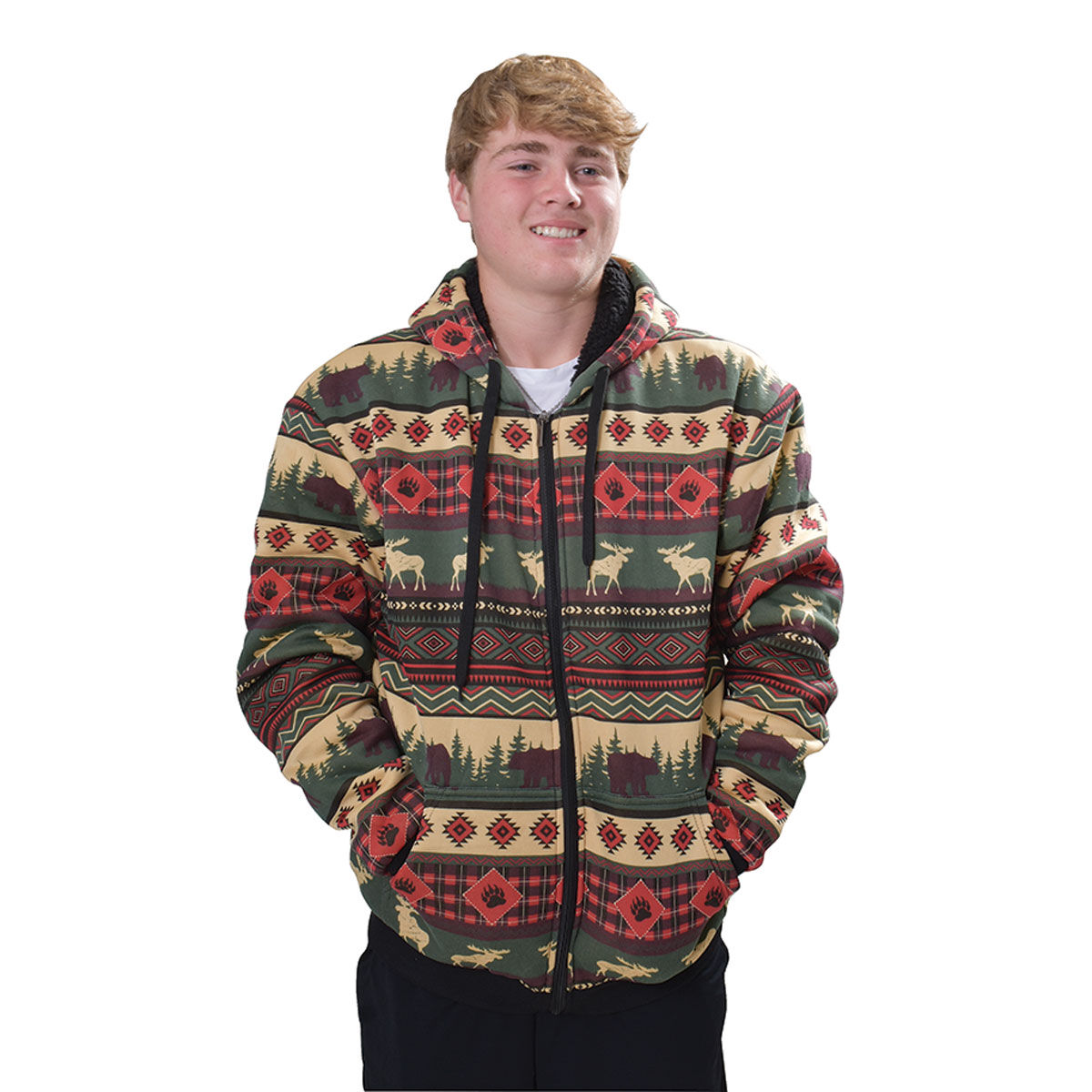 Big ball sports sherpa lined hooded jacket hot sale