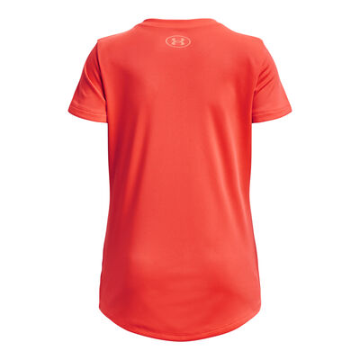 Under Armour Girls' Tech Solid Print Fill Bl Shorts Sleeve Crew Neck Tee