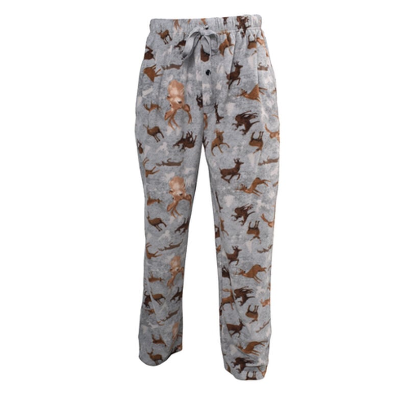 Men's Deer Fleece Grey Lounge Pants, , large image number 0