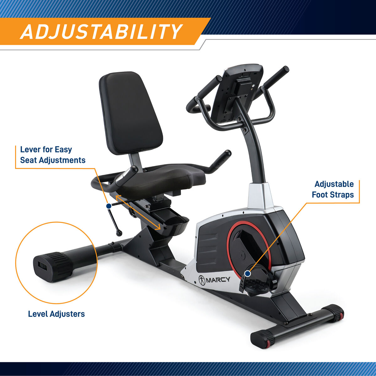 Marcy magnetic recumbent exercise bike with 8 resistance 2025 levels