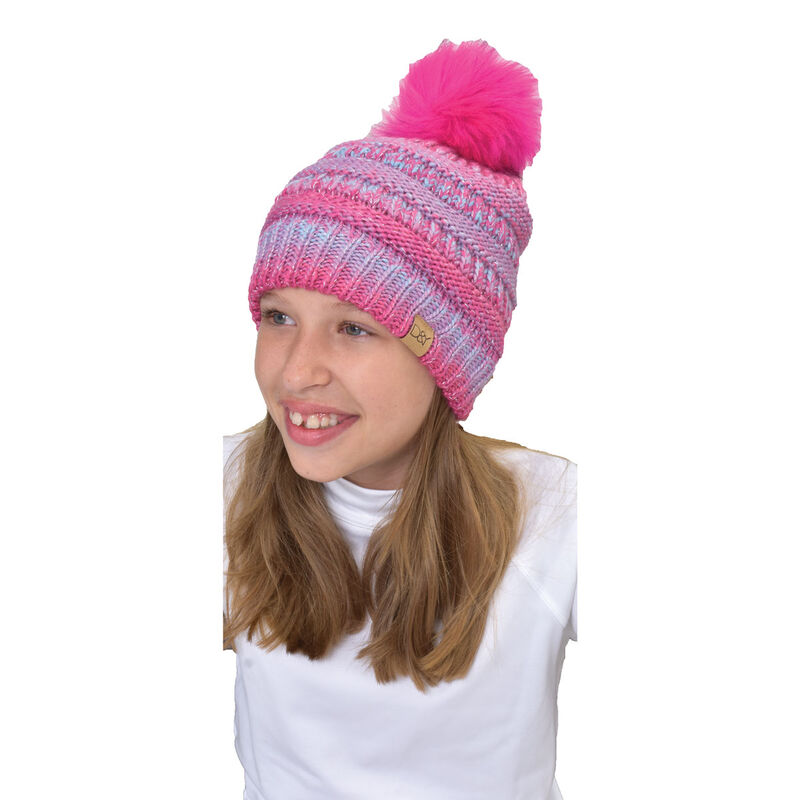 David & Young Girls' Beanie with Lurex and Fur image number 0
