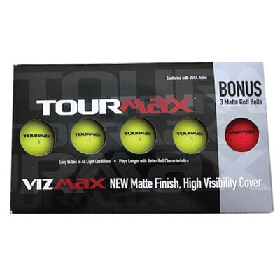 TourMax Vizmax Yellow Golf Balls with Bonus Sleeve - 12-Pack
