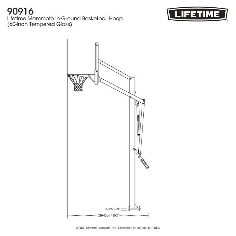 Mammoth 60" 90616 Glass In-Ground Basketball System image number 10