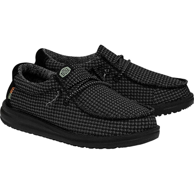 HeyDude Boys' Wally Youth Sport Mesh Black Shoes image number 2