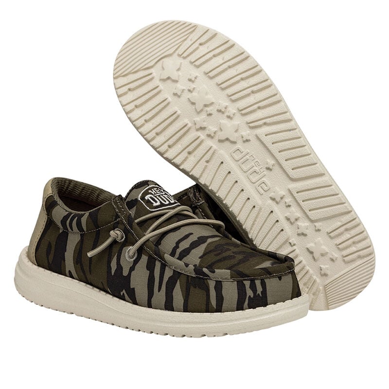 HeyDude Boys' Wally Mossy Oak Obl Y Camo Shoes image number 1