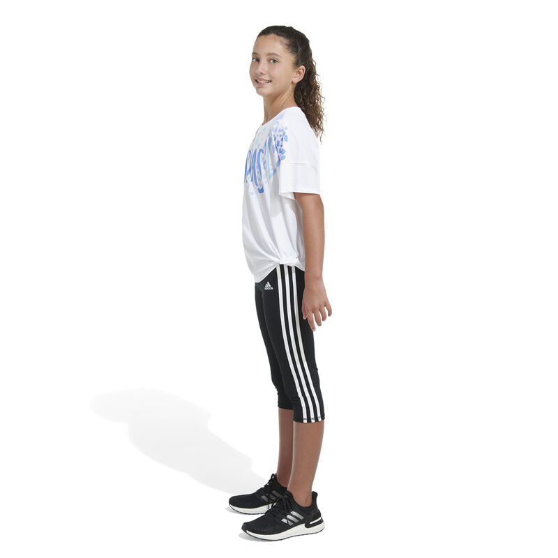 adidas Girls' Shorts Sleeve Loose Tie-Front Tee image number 2