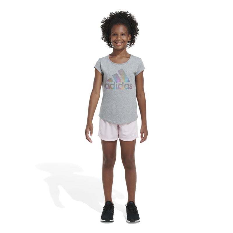 adidas Girls' AEROREADY® 3-Stripe Pacer Mesh Shorts image number 0