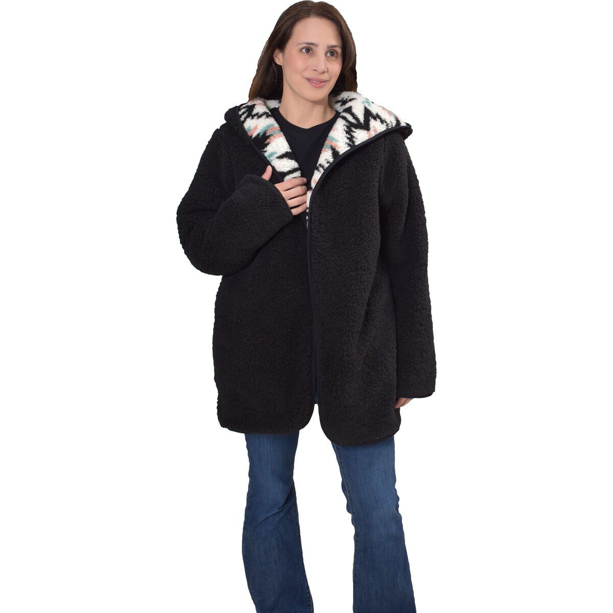 Reversible sherpa cardigan discount