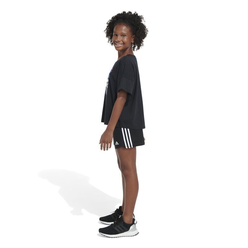 adidas Girls' Shorts Sleeve Loose Box Tee image number 3