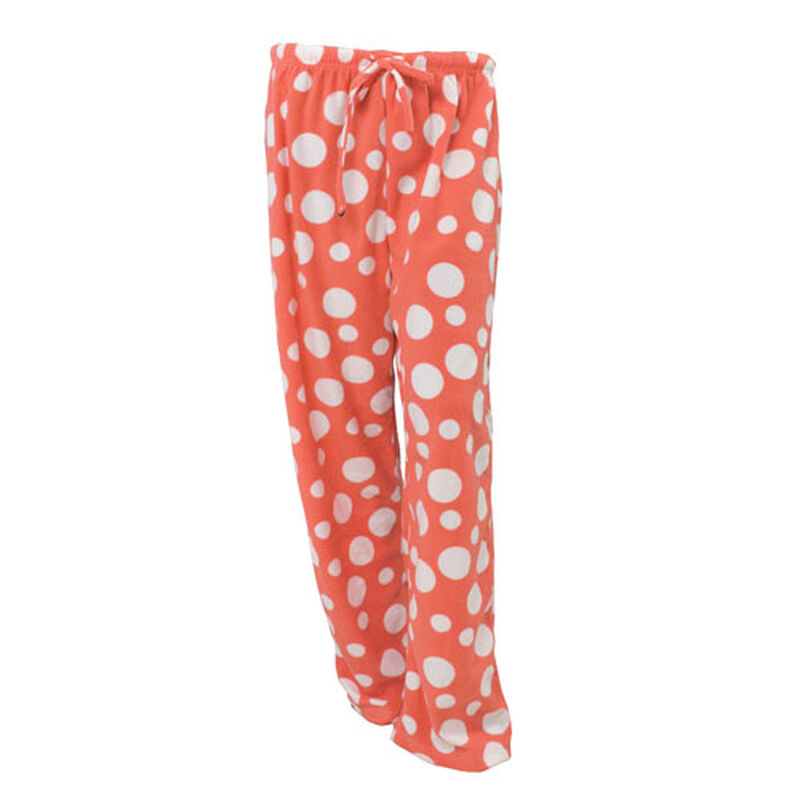 Women's Coral Polka Dot Loungewear Pants, , large image number 0