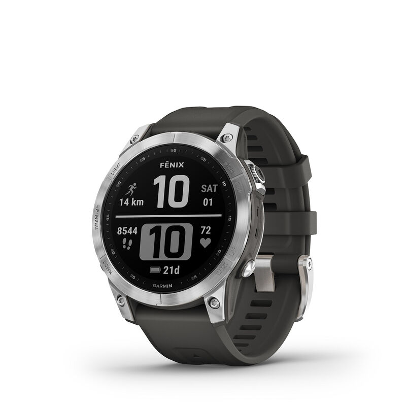 Garmin f?nix® 7, Silver with Graphite Band image number 0