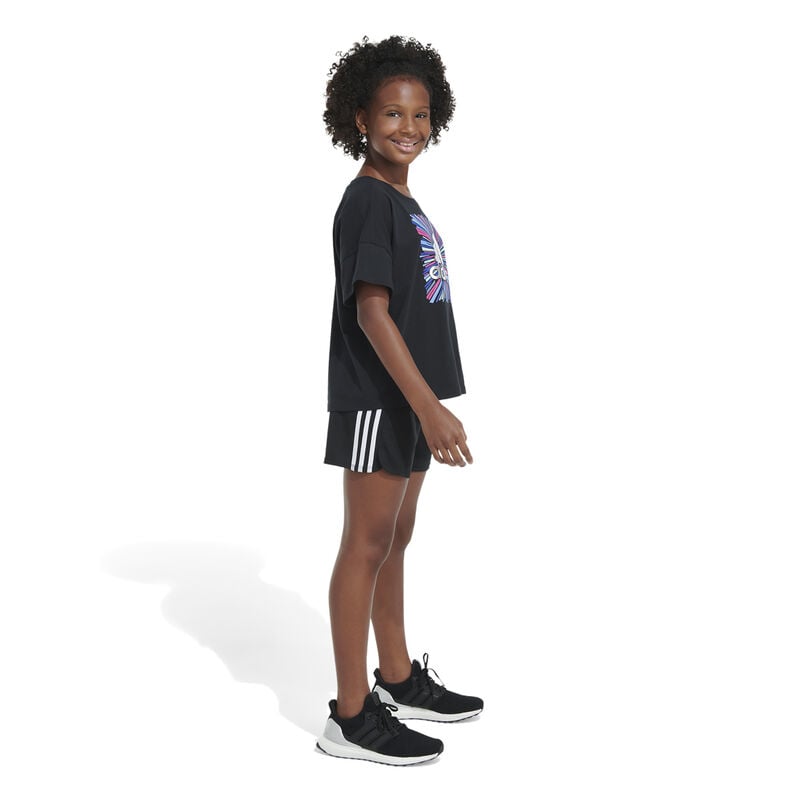 adidas Girls' Shorts Sleeve Loose Box Tee image number 4