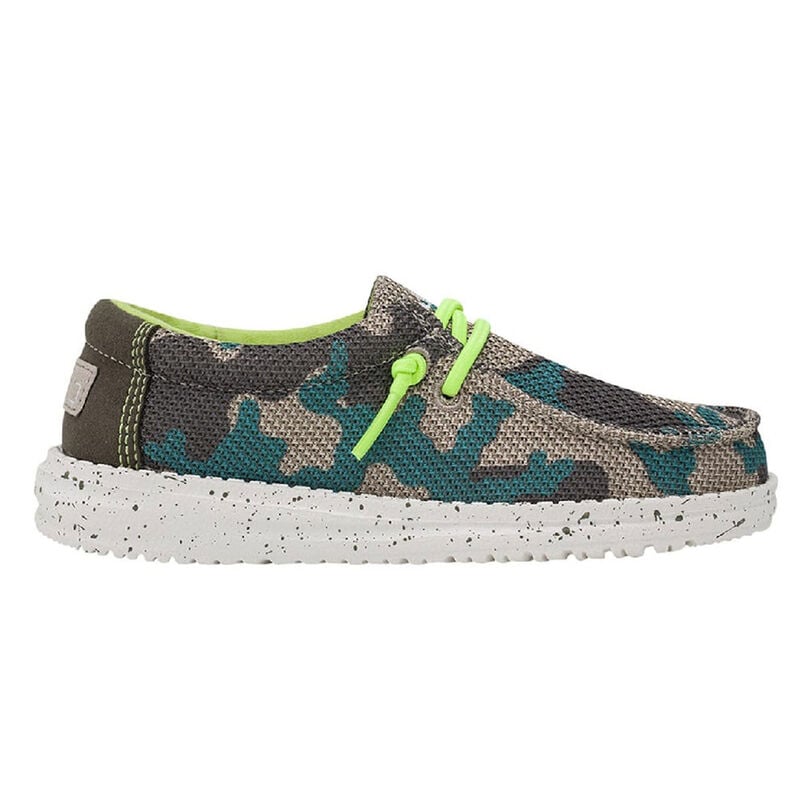 HeyDude Youth Wally Sox Taupe Camo Shoes image number 0