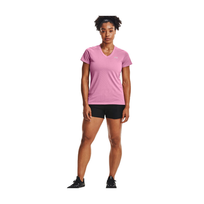 Under Armour Women's Tech Bubble Heather Short Sleeve V-Neck image number 0