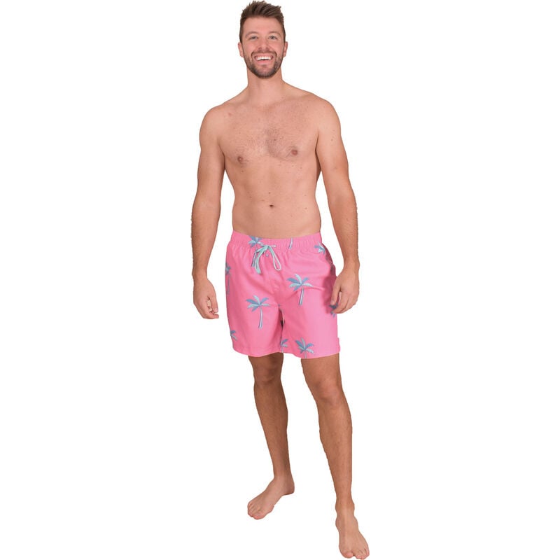 Canyon Creek Men's Pink Palm Tree Print Volley Shorts image number 2