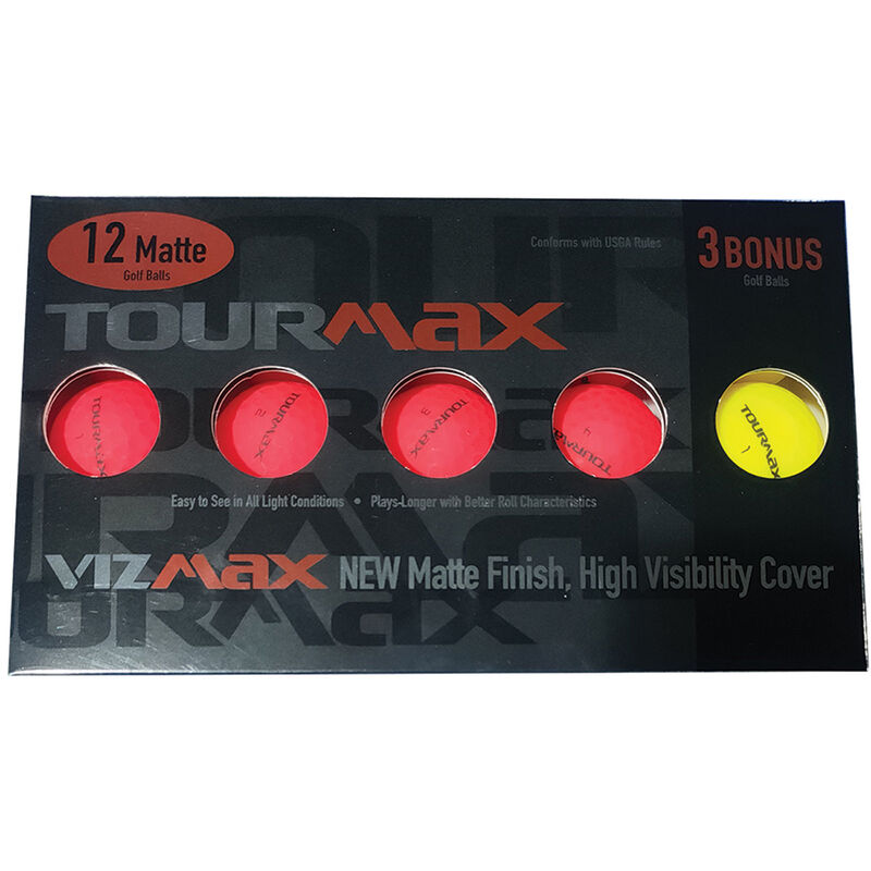 TourMax Vizmax Red Golf Balls with Bonus Sleeve - 12-Pack image number 1