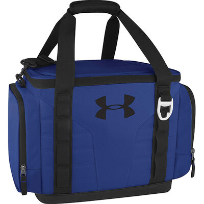 Under Armour 24 Can Black Royal Blue Side Pockets Polyester Cooler