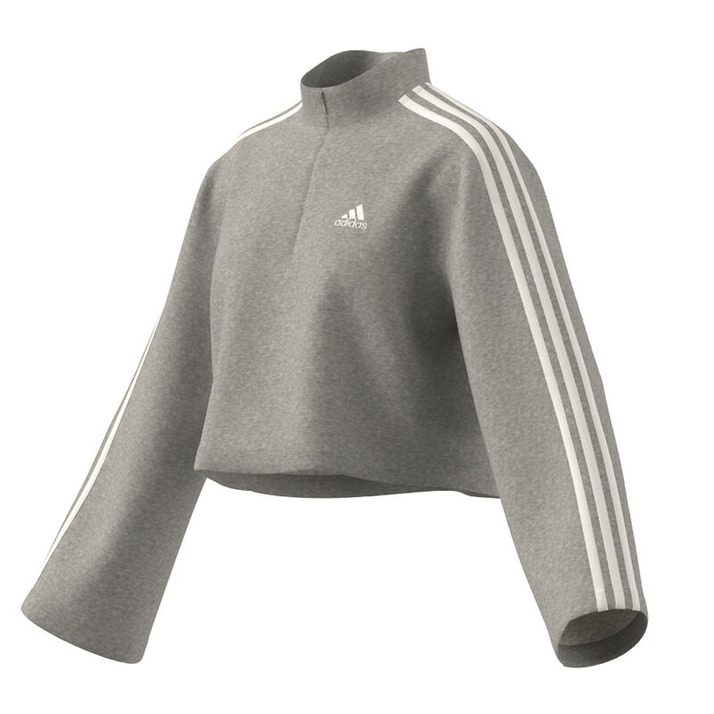 adidas Women's Essentials 3-Stripes Fleece Quarter-Zip Sweatshirt image number 15