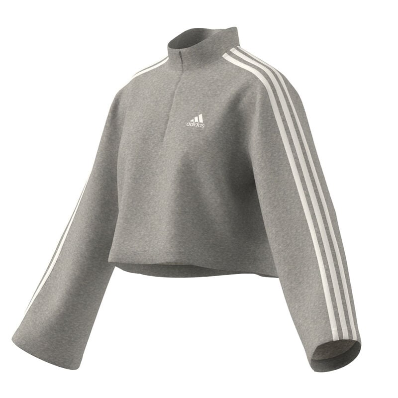 adidas Women's Essentials 3-Stripes Fleece Quarter-Zip Sweatshirt image number 16