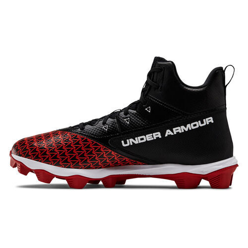 Men's Under Armour Hammer Mid RM Red/Black Football Spikes Size 10.5 Men's 
