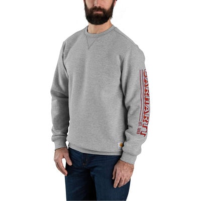 Carhartt Men's Loose Fit Midweight Crewneck Logo Sleeve Graphic Sweatshirt