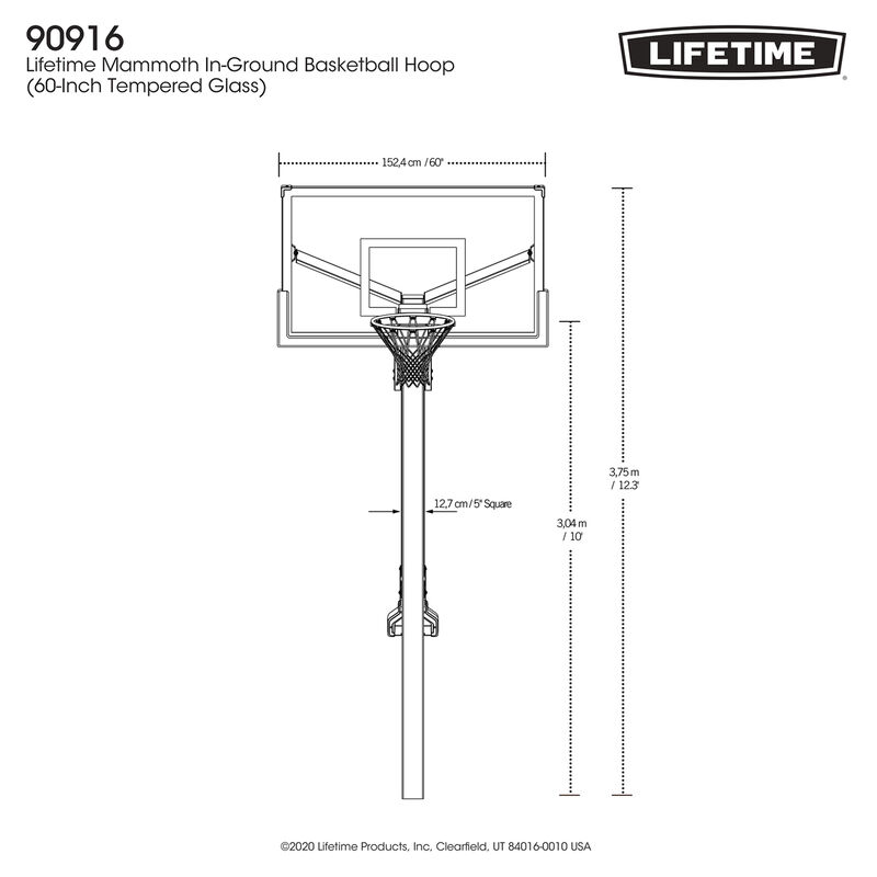 Mammoth 60" 90616 Glass In-Ground Basketball System image number 9